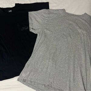 PINK Victoria's Secret Black and Gray Short Sleeve Shirts